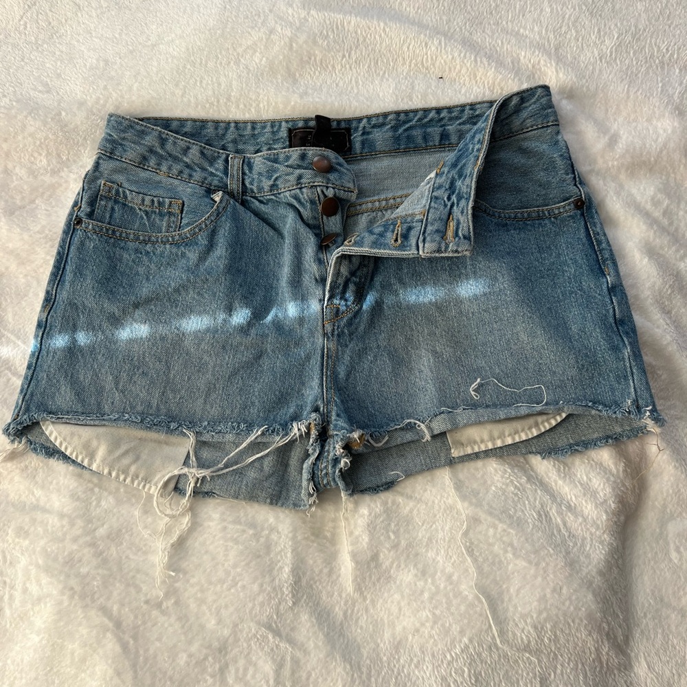 blue jean shorts